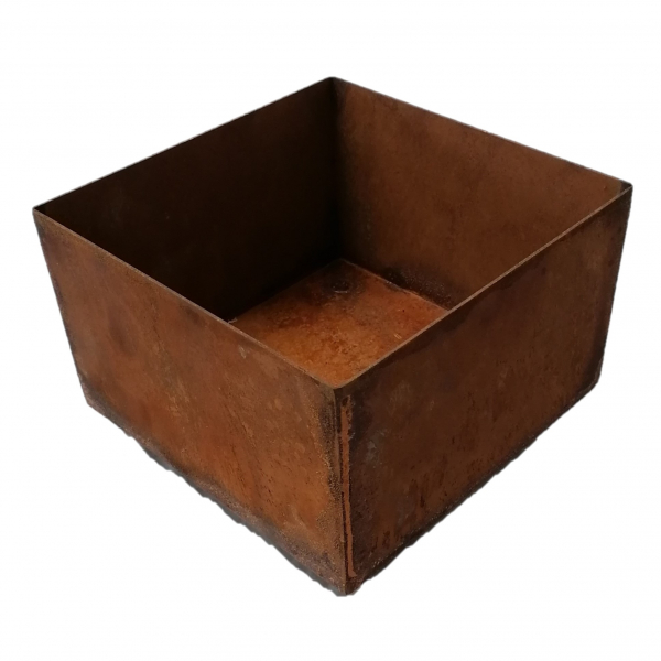 Edelrost Schale 20 x 20 cm Kubus klein