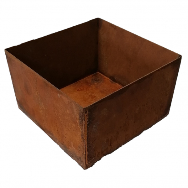 Edelrost Schale 30 x 30 cm Kubus groß
